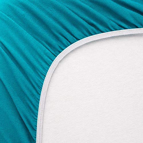 Image of SheetWorld Fitted Pack N Play Playard Sheet Compatible with Delta Children LX Deluxe Portable Baby Play Yard 26 x 38 inches, 100% Cotton Jersey, Hypoallergenic, Butter Soft, Teal, Made in USA