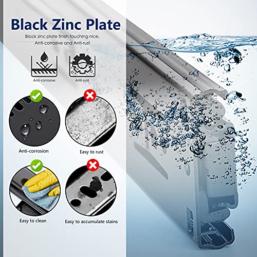 Image of Ravinte 12 Inch Soft Close Drawer Slides 1 Pairs 2 Pack Black Full Extension Ball Bearing Drawer Glide Side Mount