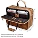 Polare 17'' Full Grain Leather Briefcase Laptop Attache Case Messenger Bag For Men Fits 15.6'' Laptop