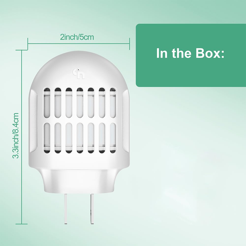 Repelente de mosquitos, electrónico para uso en interiores, sin velas ni llamas, sin DEET, para el hogar, dormitorio, oficina, cocina (blanco)