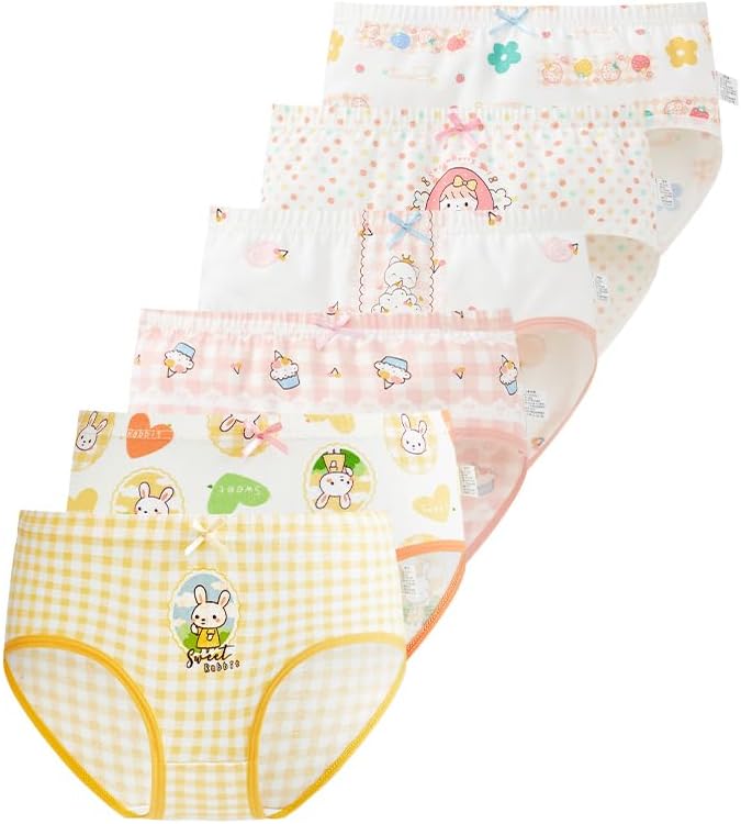 Soft Girls' Briefs, Comfort Breathable Toddler Girls' Panties, Modal Underwear Sizes for 1T to 9 Years Old