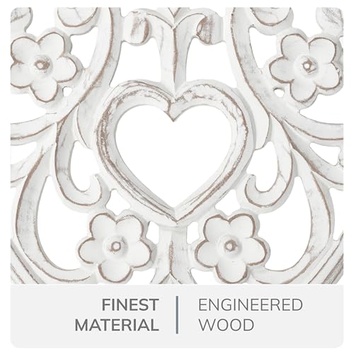 Image of JFY Designs Charity Hand Carved Wood Medallion Wall Panels Bedroom Decor