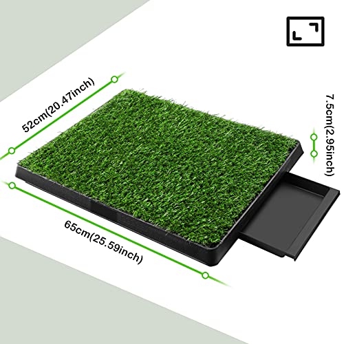 Sailnovo 63x50cm Hundeklo Hundetoilette, Rasen verstärken Welpentoilette mit 2 Pcs Kunstrasen, Hunde Toilette Welpenklo Haustiertoilette Trainingsunterlage