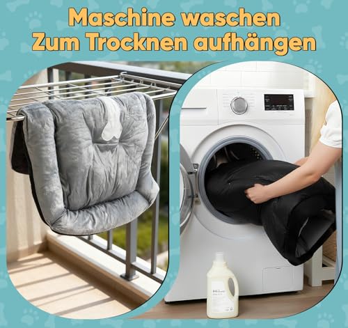 Truevaste Hundebett 90x70cm mit Kleine Hundekissen in Knochenform & Leichte Decke,Weiches Hundesofa aus Kurzhaar-Flausch für Mittelgroße Hunde,Waschbar Hundekorb,Hundekörbchen mit Rutschfester Boden