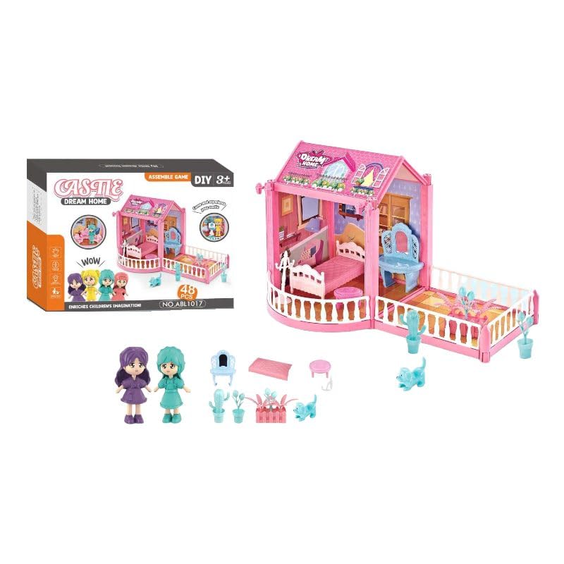 Princess Dollhouse Kit- includes Doll House Asseccories and Furniture- Pretend Play Building Toys with Doll Kids Playset (48 Pcs) (B0D1VGR9DB) Amazon Price History, Amazon Price Tracker