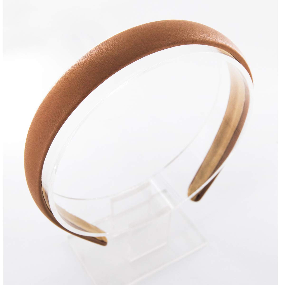axy HR27CS Classic Vintage Leather Hair Band, beige-brown - Image 3