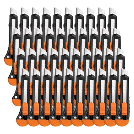 TIFICAL 40 Pack Box Cutter Retractable Bulk, Box Cutters, Utility Knife, Box Cutter for Paper, Cardboard, Plastic, Leather, Razor Knife, 18mm Wide Blade, Box Cutter Retractable Heavy Duty, Box Knife