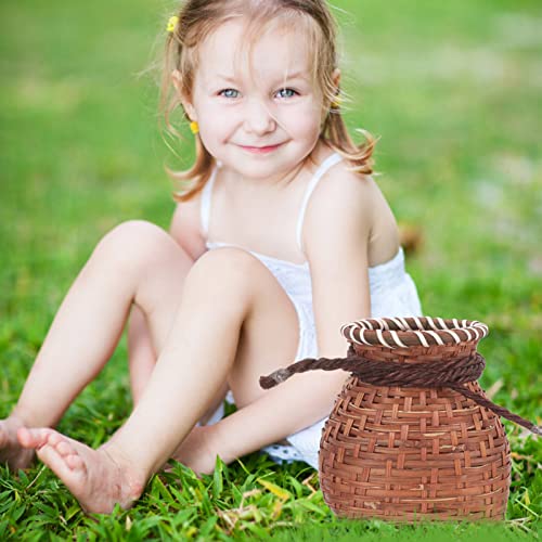 Zerodeko Cesta De Armazenamento De Peixe Tecido De Bambu Vime De Flores Plantadores De Vime Cesta De