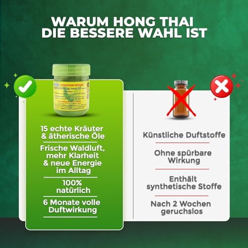 Hong Thai Aromadose 100% Natürlich mit einer Kräutermischung aus 15 thailändischen Kräutern, ergänzt durch eine Mischung ätherischer Öle, 1 Stück
