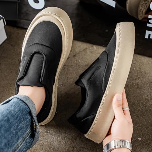 Men's Classic Low - Top Slip - On Canvas Sneakers: Wide Fit, Soft Insole. Ideal for Skating, Casual Wear & Comfortable Walking.4