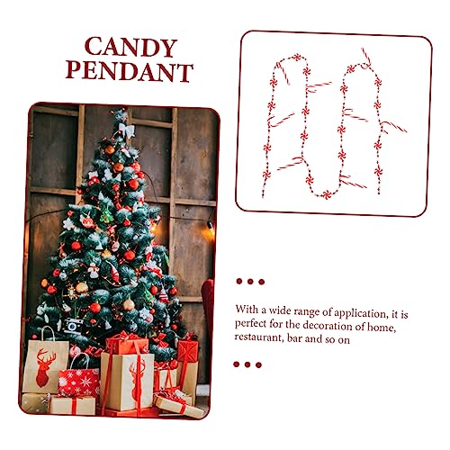 Guirnalda de perlas blancas SHINEOFI con diseño de bastón para un árbol de Navidad elegante 8