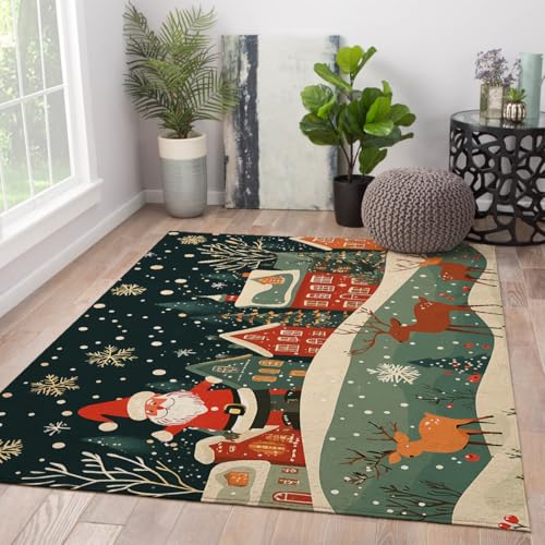 Tapis de Noël doux et lavable de 60x120 cm avec envers de sécurité antidérapant - 2