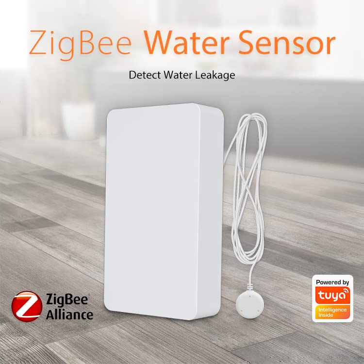 Image of Zigbee Water Leak Sensor (Required Tuya Zigbee Hub) , Smart Water Leak Detector with App Alerts with 1 meter sensor Proble
