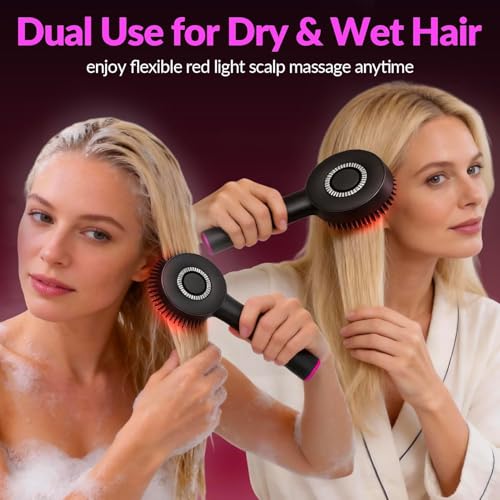 Image of Premium Head Scalp Electric Massager Comb | Scalp Massaging Brush with 3 In 1 Hair Oil Applicator | IPX7 Waterproof,Portable Deep Massager For Hair & Head Relaxation at Home | Shiatsu Massage for Hair Growth /Stress Relax (Red)