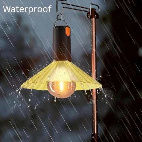 Image of XERGY Portable USB Rechargeable Camping Lantern Lamp - 2 Brightness Levels & Flash Mode, 500mAh Battery, Waterproof Outdoor LED Light with Hanging Hook for Hiking, Tent, Home & Emergency (4 Pack)