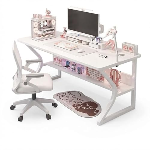 �Q�[�~���O�f�X�N �X�`�[���r C���^ �⋭���� �z���E �p�\�R���f�X�N ���[�I�t�� �Q���I�t�B�Xe�X�|�[�c���[���C���^�[�l�b�g�J�t�F�K�p �ؖڒ�MumuElf (80x50x75cm,�z���C�g)