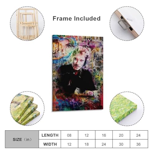 Impression sur toile colorée Johnny Hallyday pour salon pop art SECOLI - 2
