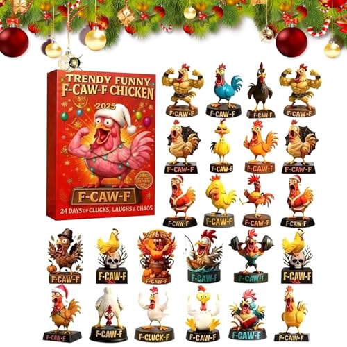 Calendrier de l'Avent Poulet 2D en acrylique : le pendentif de Noël idéal pour ado