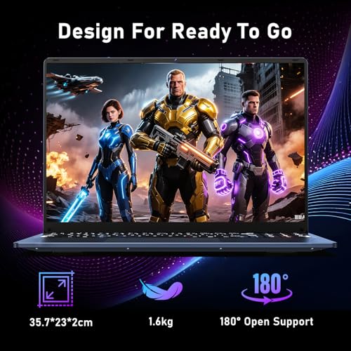 Image of NAIKLULU Gaming Laptop,Window 11 Pro Laptop Computer,16 Inch Lap Top, N150 (Up to 3.6GHz), 16GB RAM 512GB SSD
