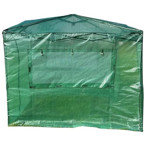 Garden Winds Custom Fit Replacement Cover Compatible with The Eagle Peak 8x6 Portable Walk in Pop Up Greenhouse Zipper Entry Doors 2 Mesh Side Windows - PE Fabric - Green - Image 6