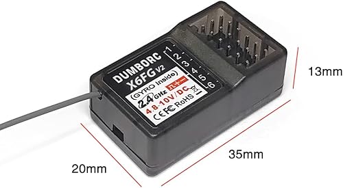 Miniatura 7 de DUMBORC 2 piezas X6FG (construido en giroscopio) 6 canales 2.4GHz receptor RC para DUMBORC X6X4X5X6PM-350 transmisor RC coche barco tanque deriva