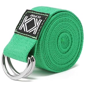 KK D-Ring Buckle Yoga Strap – 2M Long Yoga Belt – Adjustable, Non-Slip, Sweat-Wicking Exercise Straps For Maintaining Poses – Durable & Comfortable Helps In Improving Flexibility & Physical Therapy