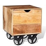 La mesa auxiliar está hecha de madera de mango, la cual es sólida, estable, duradera y bonita.
