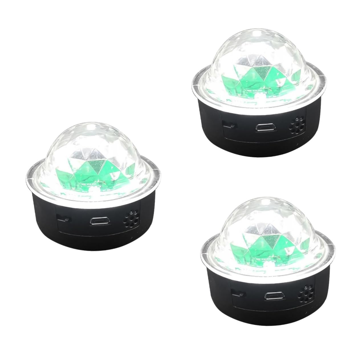 Uonlytech 3pcs Voice Control Stage Lamp USB Charging Colorful Atmosphere Lamp for Parties Ktv and Bars Durable Crystal Ball Lighting for Memorable Events