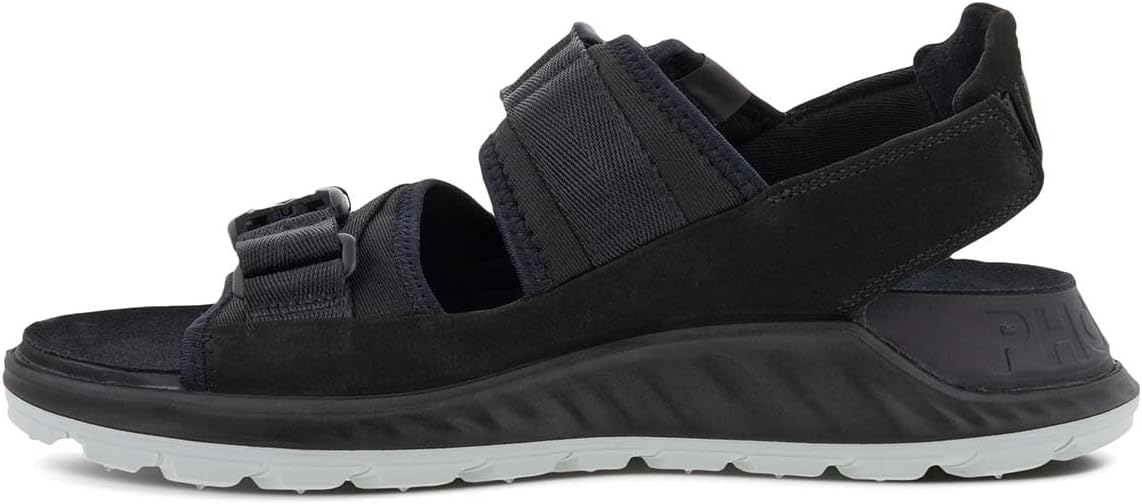ECCO Men's EXOWRAP 2-Strap Buckle Sport Sandal, Black/Black, 13-13.5