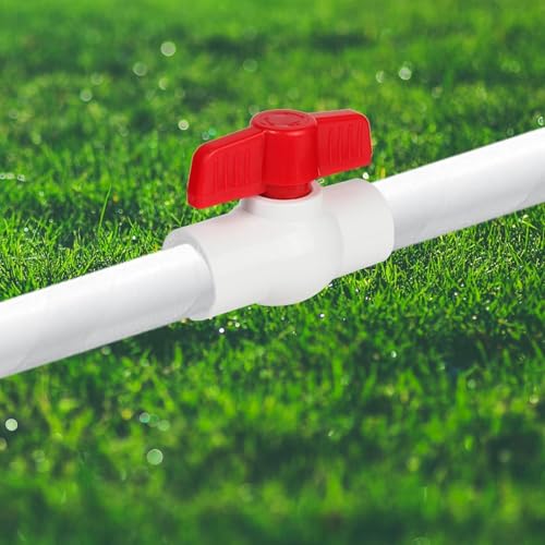 Image of PVC Ball Valves, T-handle Water Shut-Off Ball Valve Threaded (NPT), PVC Ball Valve for Water Project, Swiming Pool, Irrigation System, Rated at 150 PSI, (Pack Of 5) Size (3 /4 inch) Three Fourth Inch