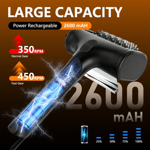 Image of Electric Grill Brush for Outdoor, 2600mAh Upgraded BBQ Grill Cleaner with LED Light, 2-Speed Adjustable Gear, 450RPM Cordless Grill Brush, Grill Cleaning Brush with 150Mins Runtime