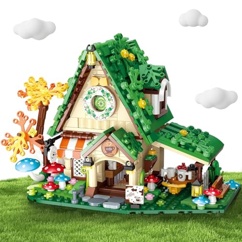 Image of SKY LINE OCEAN Forest Cafe House Toy Building Set 608+ Pcs with LED Lights for Girls, Dream Forest Theme House Friends Building Blocks Playset, Gift for Kids & Adults | 5 Year Structural Warranty