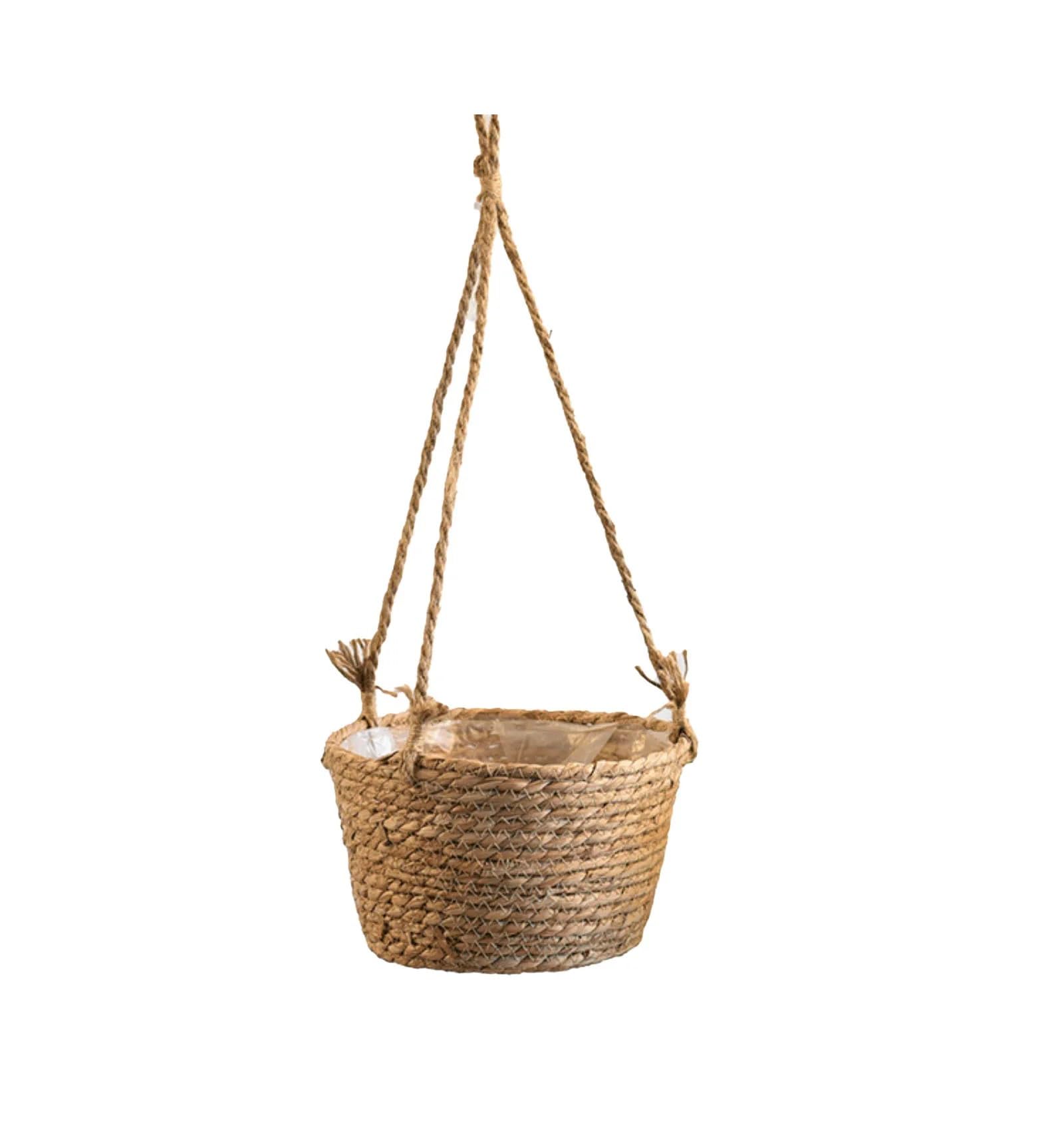 JFNKLFG Woven Plant Pot Straw Hanging Baskets, Hemp Rope Woven Flower, Rattan, Planter Basket, Orchid Potted Plants(Color1)