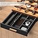 Zaldia Wooden Cologne Organizer for Men 4 Tier of Perfume Display Holder of Drawer & 2 Hidden Compartments Larger Storage Space Mens Perfume Organizer Shelf Stand,Gift for Man (4T-Black Walnut)