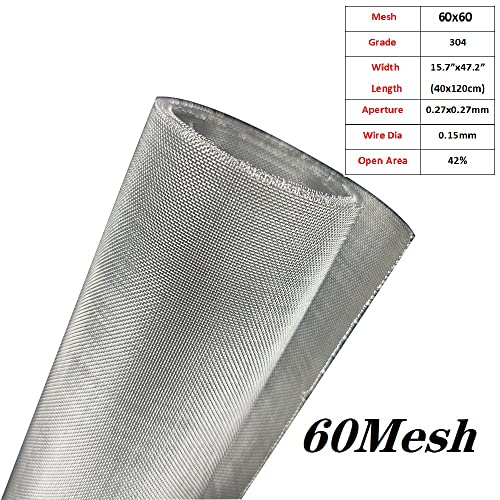 image for SCRMUSHUZI Stainless Steel Mesh Screen #60Mesh -Size:15.7