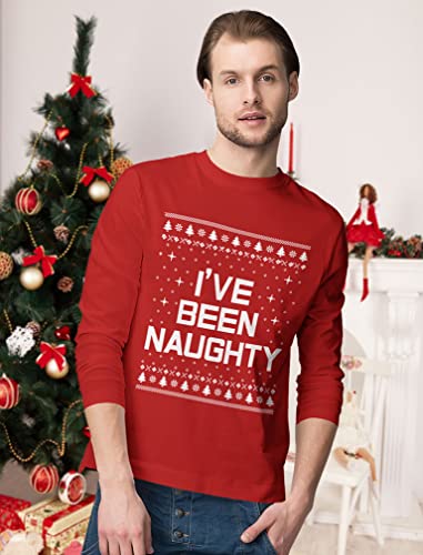 Tstars Funny I've Been Naughty Ugly Christmas Shirt for Men Tacky Sweater Style Holiday Xmas Mens Long Sleeve T-Shirt2