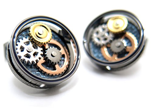 タテオシアン(TATEOSSIAN) メカニカル ギアカーボンカフス（ガンメタル） (カフスボタン/カフリンクス)