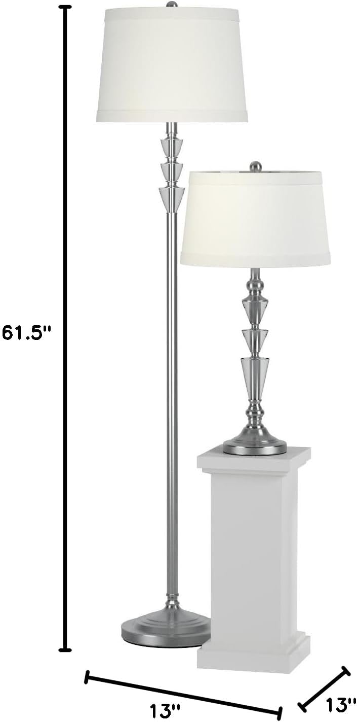 Dale Tiffany GC12361 Optic Table and Floor Lamp Set, Polished Nickel