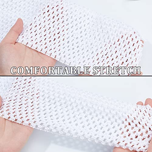 GORGECRAFT 5.5 Yards 4.41 Inch Wide Elastic Band White Stretch Polyester Fabric Ribbon Crochet Headband for Home DIY Sewing Crafts Garment Bow Stretch Knitting Hair Accessories - Image 3