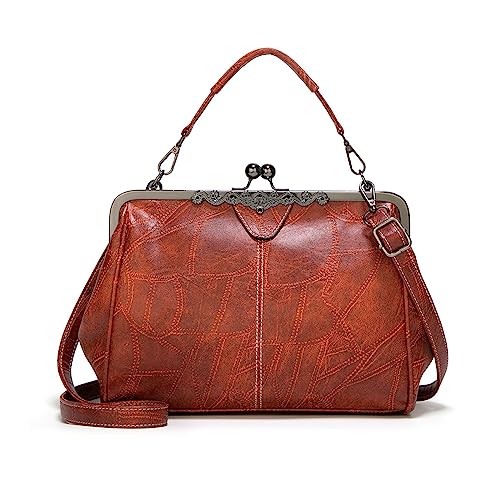 Sac a main pochette femme marron compact contre l'encombrement