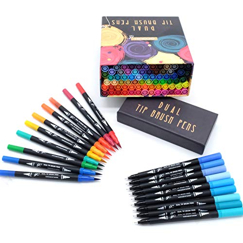 Gc 72 Colors Dual Tip Brush Pens Highlighter 72 Art Markers 0.4Mm Fine Liners & Brush Tip Watercolor Pen Set For Adult And Kids Coloring Books, Calligraphy, Hand Lettering, Note Taking #TOP4