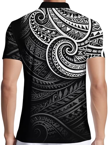 Image of PAGYMO Funny Golf Shirts for Men Crazy Printed Pattern Novelty Moisture Wicking Performance Mens Polo Shirt