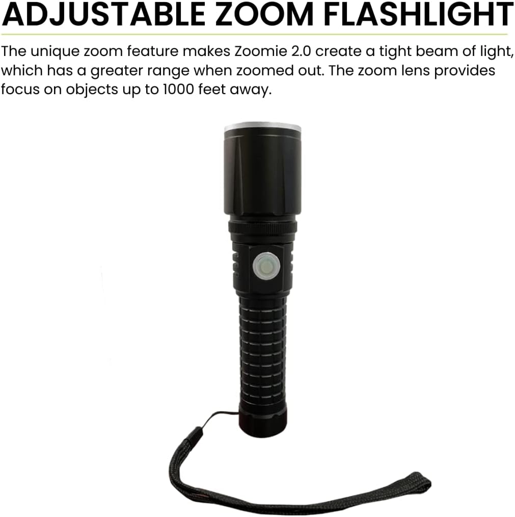 GoGreen Power (GG-ZOOMIE20 Zoomie 2.0 USB Rechargeable COB LED Flashlight, 1200 Lumens