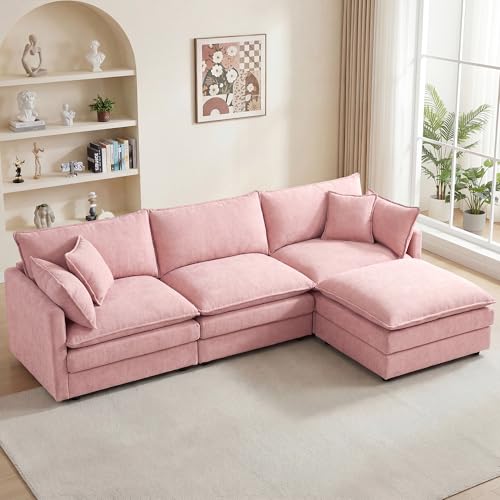 ZEIINPA L Shaped Modular Sectional Sofa, 102" Comfy Upholstery Chenille