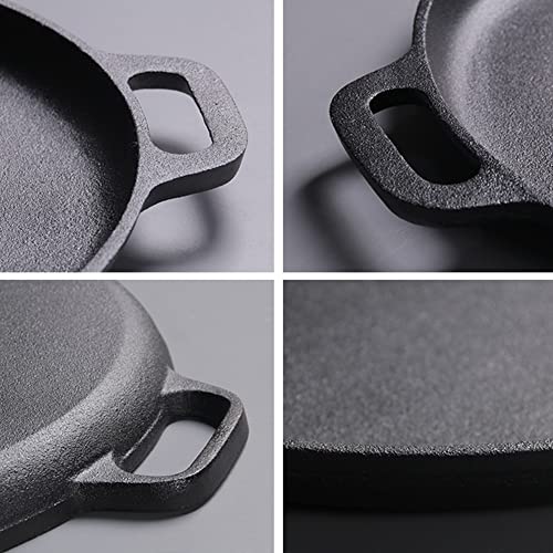 Cast Iron Skillet Bbq Grill Pan Thickened Oyster Raw Steak Pork Chicken Vegetables Cooking Wok Kitchen Outdoor Pancake Pot Large #TOP3