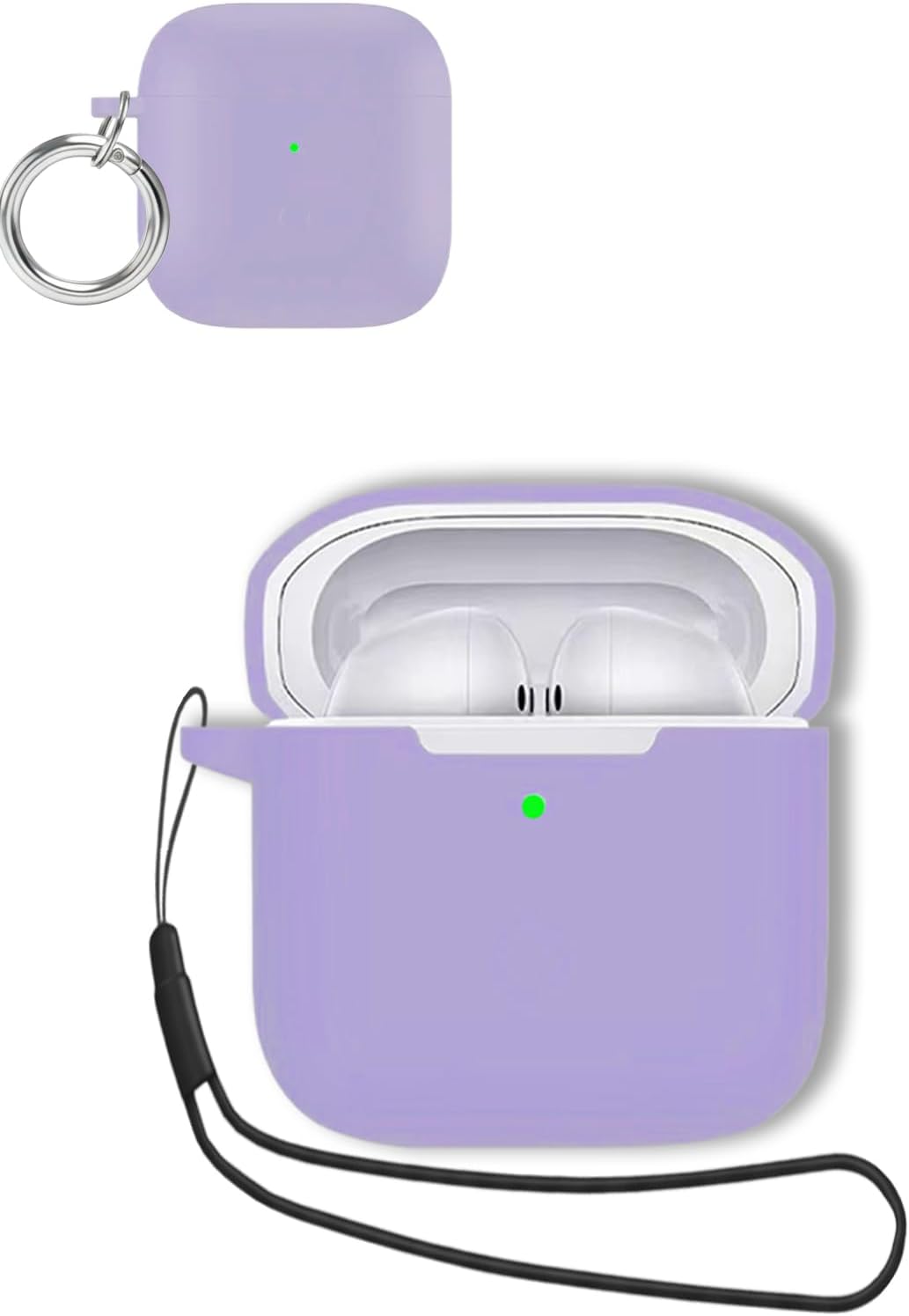 Case for Redmi Buds 3 Earbuds,Soft Silicone Shock-Absorbing Design,Includes Keychain and Anti-Loss Rope,All-Round Protection (Purple)