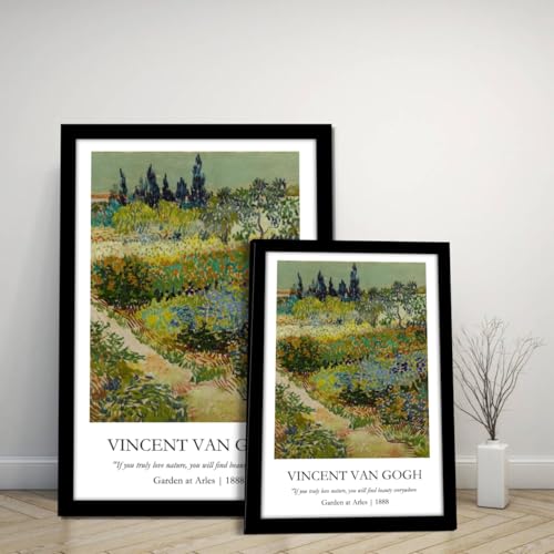 Image of Waltractive Vincent Van Gogh Paintings Framed Poster with Beautiful Quotes - Available in 33x22 and 48x33 CM - Classic Art Poster with sleek Black Frame - Elegant Home and Office Decor (Garen at Arles, 9x13 Inch, Framed)