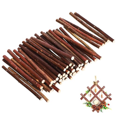 Image of 50 Pack 6 in Natural Wood Twigs for Crafting, Real Bark Sticks