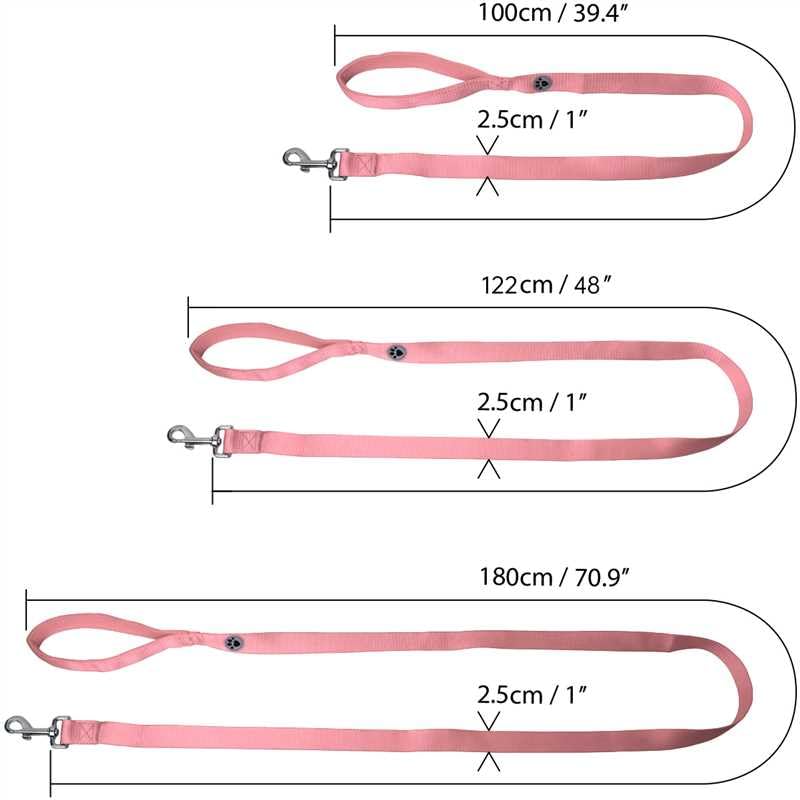 iGadgitz Home U7157 Führleine Hund, Hundeleine Gepolstert Griff -Rosa -100cm (1m)