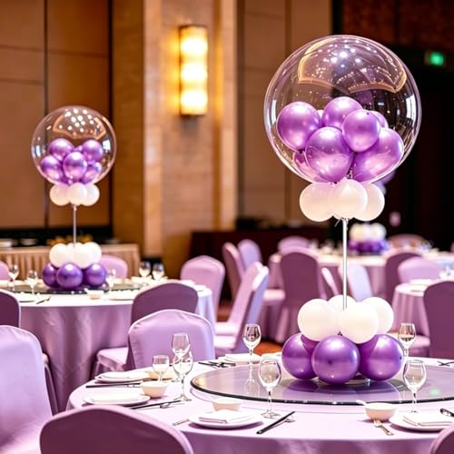 Kit support de ballon réutilisable avec base stable pour centre de table de fête - 2